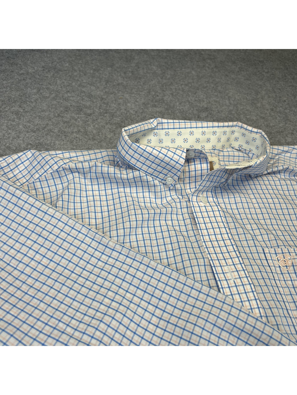 Ariat Wrinkle Free Long Sleeve Button Down Shirt Mens L Checkered Work Western